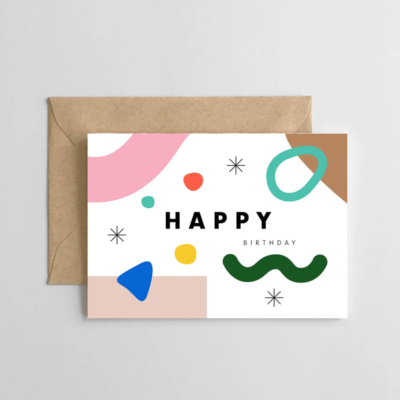 Birthday Card - Happy Birthday Abstract